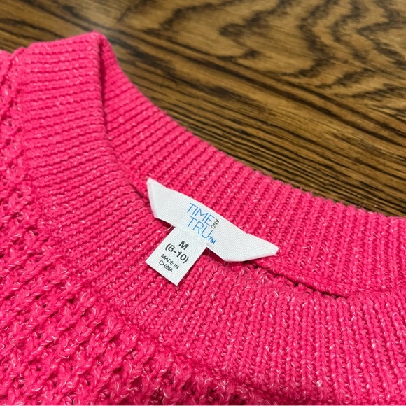 Time and Tru Pink Crew Neck Sweater - Picture 4 of 5